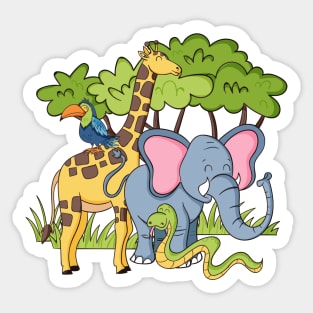 Hand Drawn Zoo Animals Sticker